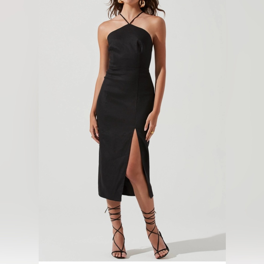 ASTR The Label Holloway Halter Midi Dress; color Black; size S